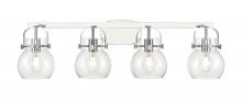 Innovations Lighting 423-4W-PC-G410-6CL - Pilaster II Sphere - 4 Light - 37 inch - Polished Chrome - Bath Vanity Light