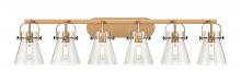 Innovations Lighting 423-6W-BB-G411-6SDY - Pilaster II Cone - 6 Light - 46 inch - Brushed Brass - Bath Vanity Light