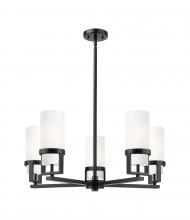 Innovations Lighting 426-5CR-BK-G426-8WH - Utopia - 5 Light - 24 inch - Matte Black - Chandelier