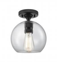 Innovations Lighting 434-1F-BK-G122-8 - Crown Point - 1 Light - 8 inch - Matte Black - Flush Mount