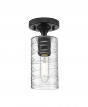 Innovations Lighting 434-1F-BK-G434-7DE - Crown Point - 1 Light - 5 inch - Matte Black - Flush Mount