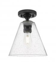 Innovations Lighting 434-1F-BK-GBC-84 - Crown Point - 1 Light - 8 inch - Matte Black - Flush Mount