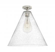 Innovations Lighting 434-1F-PN-GBC-164 - Crown Point - 1 Light - 16 inch - Polished Nickel - Flush Mount