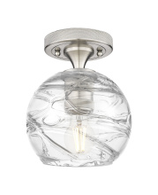 Innovations Lighting 434-1F-SN-G1213-6CL - Crown Point - 1 Light - 6 inch - Satin Nickel - Flush Mount