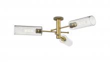 Innovations Lighting 434-3F-BB-G434-12SDY - Crown Point - 3 Light - 34 inch - Brushed Brass - Semi-Flush Mount