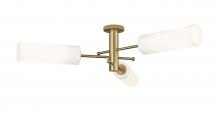 Innovations Lighting 434-3F-BB-G434-12WH - Crown Point - 3 Light - 34 inch - Brushed Brass - Semi-Flush Mount