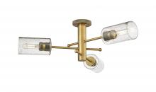 Innovations Lighting 434-3F-BB-G434-7SDY - Crown Point - 3 Light - 34 inch - Brushed Brass - Semi-Flush Mount