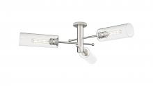 Innovations Lighting 434-3F-SN-G434-12CL - Crown Point - 3 Light - 34 inch - Satin Nickel - Semi-Flush Mount