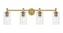 Innovations Lighting 434-4W-BB-G434-7CL - Crown Point - 4 Light - 34 inch - Brushed Brass - Bath Vanity Light