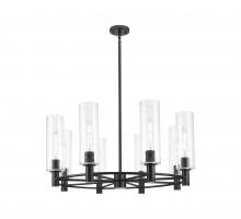 Innovations Lighting 434-8CR-BK-G434-12CL - Crown Point - 8 Light - 32 inch - Matte Black - Chandelier