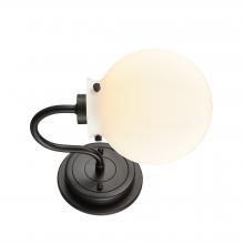 Innovations Lighting 437-1W-BK-W - Olivia - 1 Light - 6 inch - Matte Black - Bath Vanity Light