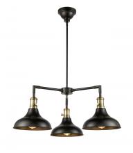 Innovations Lighting 443SW-3CR-BAB-M15BK - Metro - 3 Light - 30 inch - Black Antique Brass - Cord hung - Chandelier