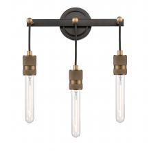 Innovations Lighting 444-3W-BAB - Ellis - 3 Light - 14 inch - Black Antique Brass - Bath Vanity Light