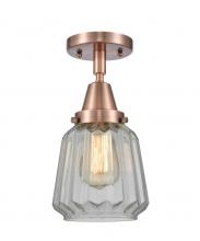 Innovations Lighting 447-1C-AC-G142 - Chatham - 1 Light - 7 inch - Antique Copper - Semi-Flush Mount