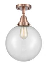 Innovations Lighting 447-1C-AC-G202-10 - Beacon - 1 Light - 10 inch - Antique Copper - Semi-Flush Mount