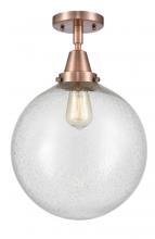 Innovations Lighting 447-1C-AC-G204-12 - Beacon - 1 Light - 12 inch - Antique Copper - Semi-Flush Mount