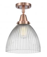 Innovations Lighting 447-1C-AC-G222 - Seneca Falls - 1 Light - 10 inch - Antique Copper - Semi-Flush Mount