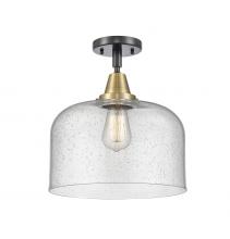 Innovations Lighting 447-1C-BAB-G74-L - Bell - 1 Light - 12 inch - Black Antique Brass - Semi-Flush Mount