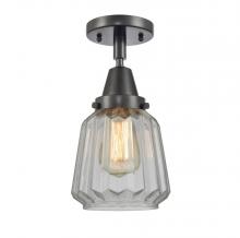 Innovations Lighting 447-1C-BK-G142 - Chatham - 1 Light - 7 inch - Matte Black - Semi-Flush Mount