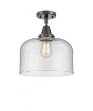 Innovations Lighting 447-1C-BK-G74-L - Bell - 1 Light - 12 inch - Matte Black - Semi-Flush Mount