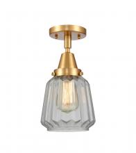 Innovations Lighting 447-1C-SG-G142 - Chatham - 1 Light - 7 inch - Satin Gold - Semi-Flush Mount