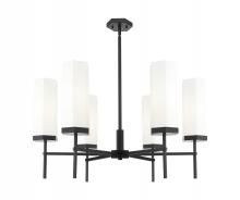 Innovations Lighting 463-6CR-BK-G463-12WH - Blakeley - 6 Light - 32 inch - Matte Black - Chandelier