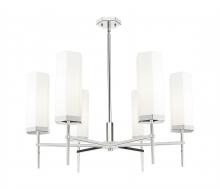 Innovations Lighting 463-6CR-PN-G463-12WH - Blakeley - 6 Light - 32 inch - Polished Nickel - Chandelier