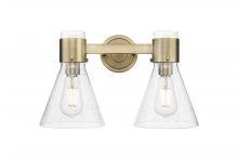 Innovations Lighting 464-2W-BB-G464C-7SDY - Lawton Cone - 2 Light - 17 inch - Brushed Brass - Bath Vanity Light