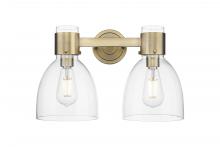 Innovations Lighting 464-2W-BB-G464D-7CL - Lawton Bell - 2 Light - 17 inch - Brushed Brass - Bath Vanity Light