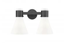 Innovations Lighting 464-2W-BK-G464C-7GW - Lawton Cone - 2 Light - 17 inch - Matte Black - Bath Vanity Light