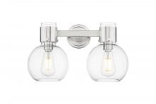 Innovations Lighting 464-2W-SN-G464B-7CL - Lawton Sphere - 2 Light - 17 inch - Satin Nickel - Bath Vanity Light