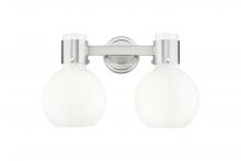 Innovations Lighting 464-2W-SN-G464B-7GW - Lawton Sphere - 2 Light - 17 inch - Brushed Satin Nickel - Bath Vanity Light