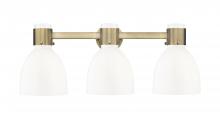 Innovations Lighting 464-3W-BB-G464D-7GW - Lawton Bell - 3 Light - 27 inch - Brushed Brass - Bath Vanity Light