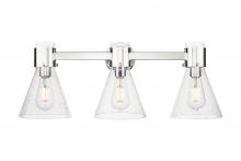 Innovations Lighting 464-3W-PN-G464C-7SDY - Lawton Cone - 3 Light - 27 inch - Polished Nickel - Bath Vanity Light