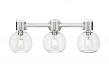 Innovations Lighting 464-3W-SN-G464B-7CL - Lawton Sphere - 3 Light - 27 inch - Satin Nickel - Bath Vanity Light