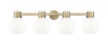 Innovations Lighting 464-4W-BB-G464B-7GW - Lawton Sphere - 4 Light - 27 inch - Brushed Brass - Bath Vanity Light