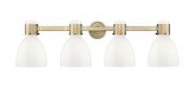 Innovations Lighting 464-4W-BB-G464D-7GW - Lawton Bell - 4 Light - 27 inch - Brushed Brass - Bath Vanity Light