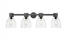 Innovations Lighting 464-4W-BK-G464D-7CL - Lawton Bell - 4 Light - 27 inch - Matte Black - Bath Vanity Light