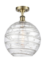 Innovations Lighting 516-1C-AB-G1213-12CL - Athens Deco Swirl - 1 Light - 12 inch - Antique Brass - Semi-Flush Mount