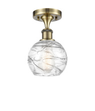 Innovations Lighting 516-1C-AB-G1213-6CL - Athens Deco Swirl - 1 Light - 6 inch - Antique Brass - Semi-Flush Mount