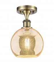 Innovations Lighting 516-1C-AB-G128-8 - Athens - 1 Light - 8 inch - Antique Brass - Semi-Flush Mount