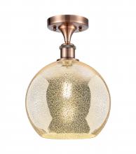 Innovations Lighting 516-1C-AC-G128-10 - Athens - 1 Light - 10 inch - Antique Copper - Semi-Flush Mount