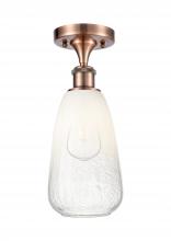 Innovations Lighting 516-1C-AC-G480-6OP - Brookhaven Almond - 1 Light - 6 inch - Antique Copper - Semi-Flush Mount