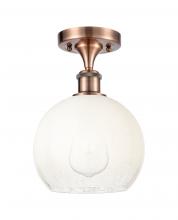 Innovations Lighting 516-1C-AC-G483-8OP - Brookhaven Globe - 1 Light - 8 inch - Antique Copper - Semi-Flush Mount