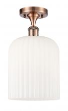 Innovations Lighting 516-1C-AC-G559-8GWH - Bridal Veil - 1 Light - 5 inch - Antique Copper - Semi-Flush Mount