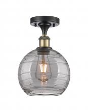 Innovations Lighting 516-1C-BAB-G1213-8SM - Athens Deco Swirl - 1 Light - 8 inch - Black Antique Brass - Semi-Flush Mount