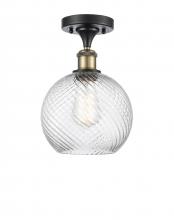 Innovations Lighting 516-1C-BAB-G1214-8 - Twisted Swirl 1 Light Semi-Flush Mount part of the Ballston Collection