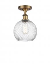 Innovations Lighting 516-1C-BB-G1214-6 - Small Twisted Swirl 1 Light Semi-Flush Mount part of the Ballston Collection