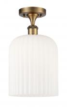 Innovations Lighting 516-1C-BB-G559-8GWH - Bridal Veil - 1 Light - 5 inch - Brushed Brass - Semi-Flush Mount