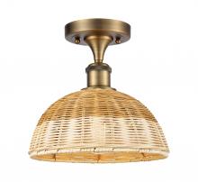 Innovations Lighting 516-1C-BB-NBD2-9-NAT - Bristol Natural II - 1 Light - 9 inch - Brushed Brass - Semi-Flush Mount